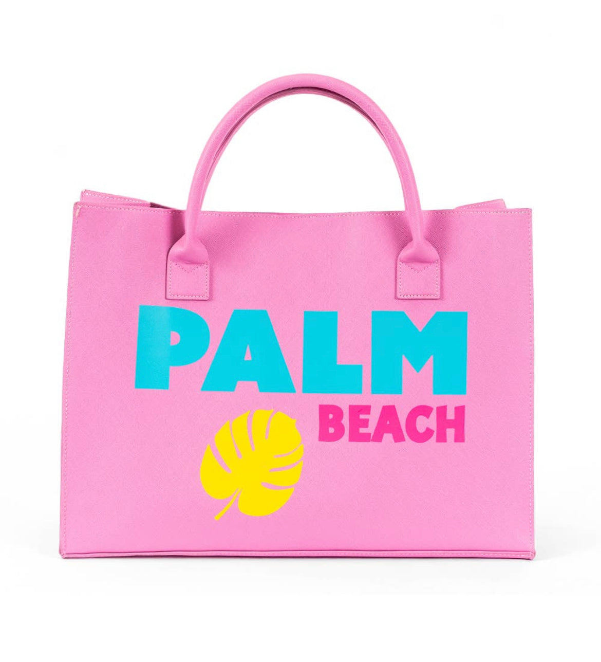 Palm Beach Hot Pink Vegan Leather Tote