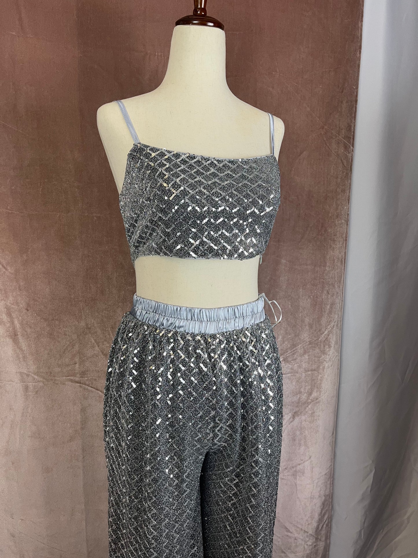 Silver Sequin Sparkly Tube Top